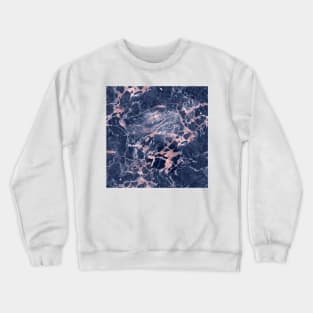 Pink and Navy Blue Colors Marble Crewneck Sweatshirt